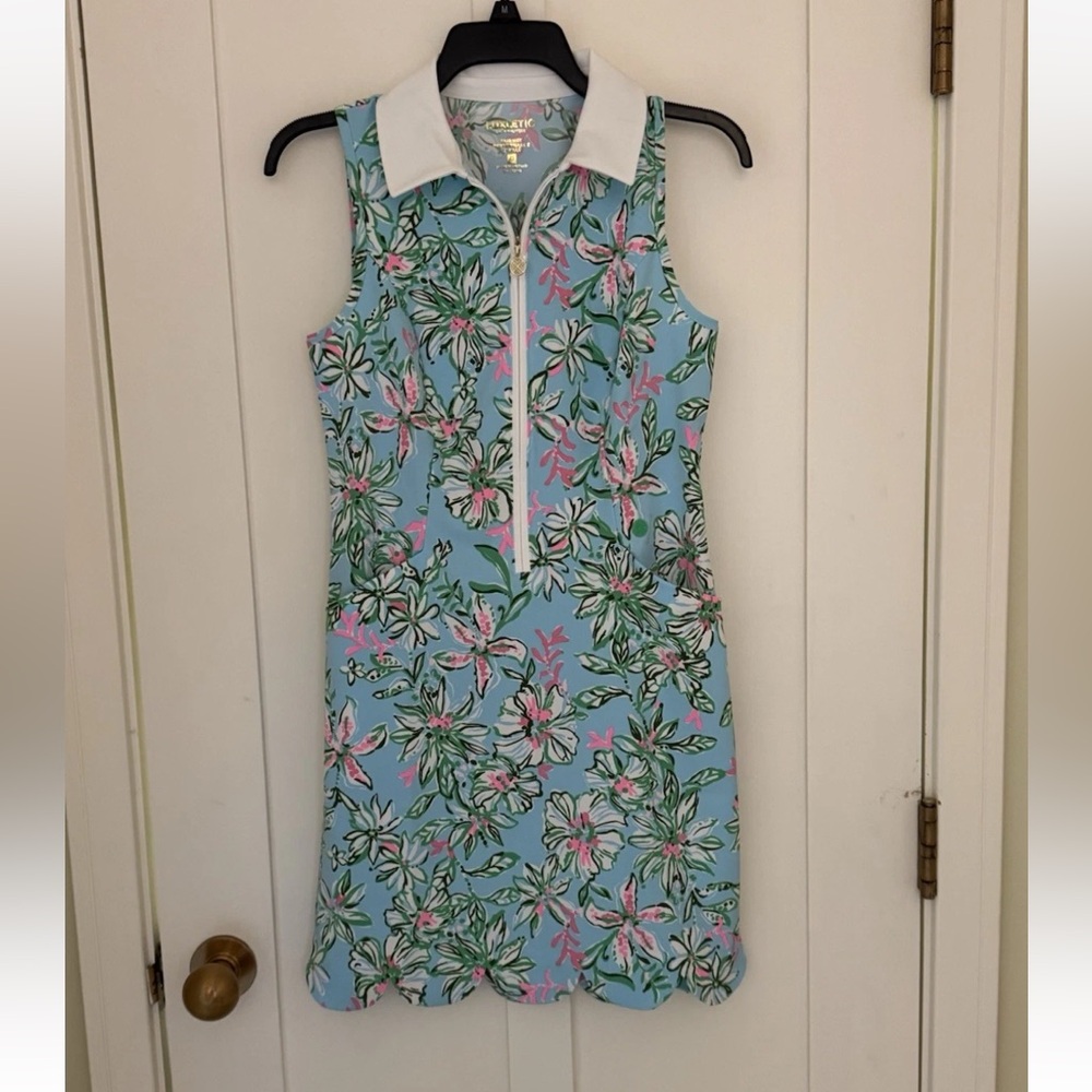 NWOT Lilly Pulitzer UPF 50+ Luxletic Kathy Scallop Dress Multicolor 0 💗RARE!!💗 - Picture 8 of 11